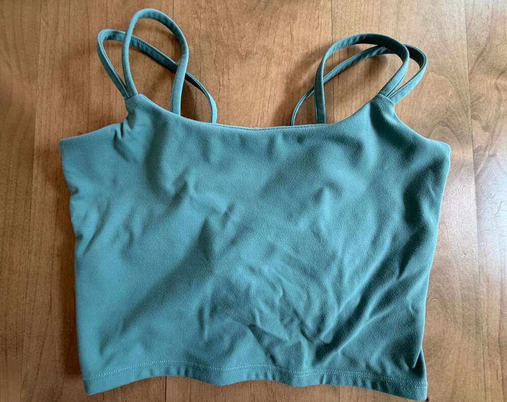 Women Sports Bra lYoga Tank Top, Sage green Medium